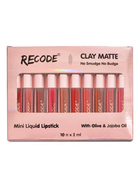 Recode Clay Matte Liquid Lipsticks 2 ML x 10