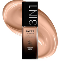 FACES CANADA 3 IN 1 ALL DAY HYDRA MATTE FOUNDATION MOISTURIZER & SUNSCREEN ALOE VERA VITAMIN C SPF30 30ML