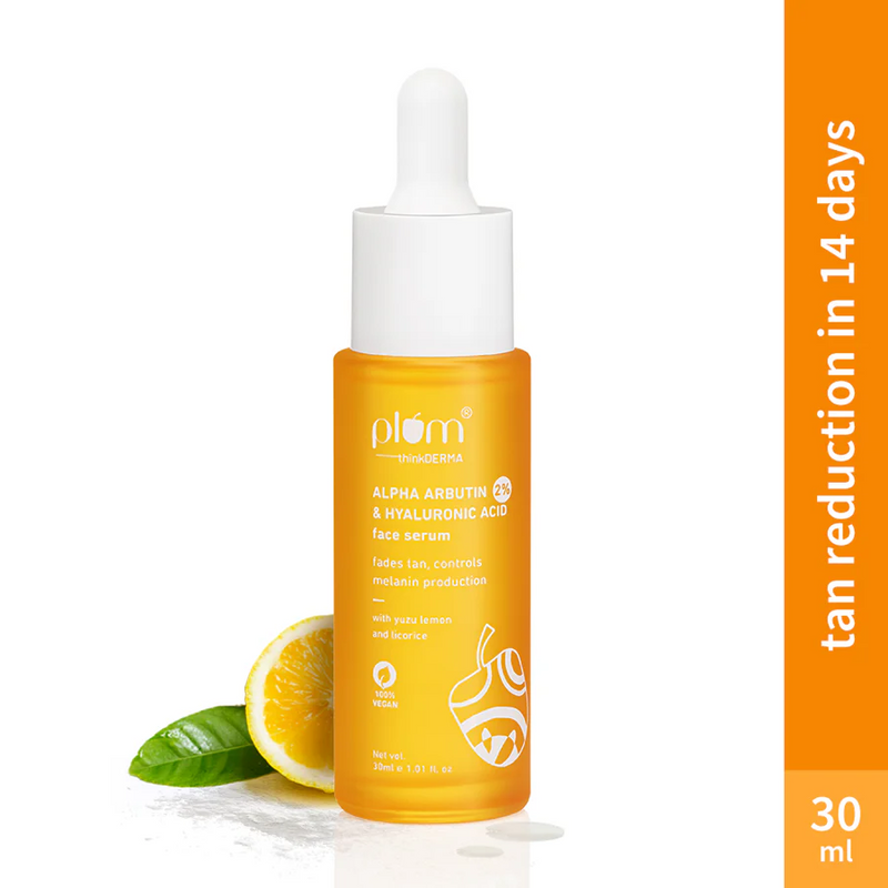 PLUM ALPHA ARBUTIN & HYALURONIC ACID FACE SERUM 2% 30ML