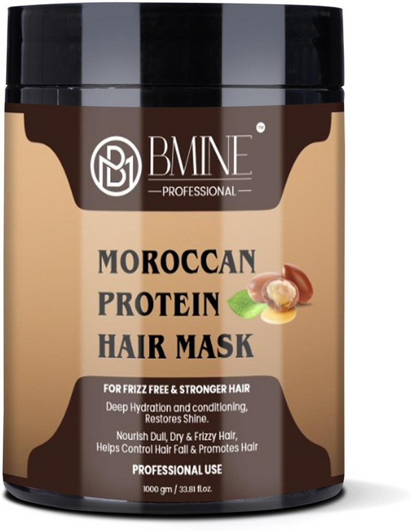 BMINE Moroccan Protein Hair Repairing Mask For Deep Hydration- 1000 ML