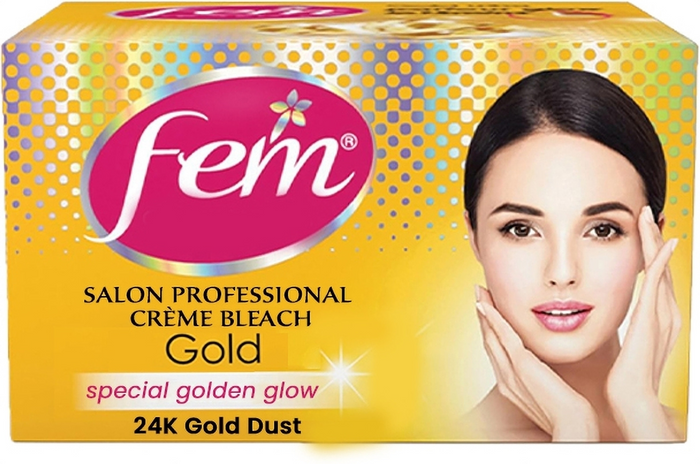 FEM SALON PROFESSIONAL CREME BLEACH GOLD SPECIAL GOLDEN GLOW 24K GOLD DUST 212G