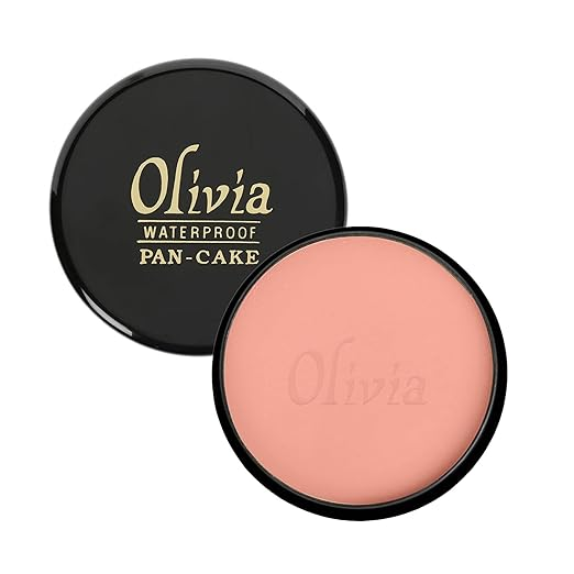 Olivia Pan Cake 100% Waterproof 25g | Full Coverage Makeup Base | Smudge-Proof & Sweat-Resistant | Long-Lasting Velvety Finish | Hides Blemishes | For All Skin Types |