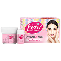 Fem CrÃ¨me Bleach - Saffron & Milk, Healthy Glow, No Added Silicones, No Added Parabens, 24 g