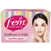 Fem CrÃ¨me Bleach - Saffron & Milk, Healthy Glow, No Added Silicones, No Added Parabens, 24 g