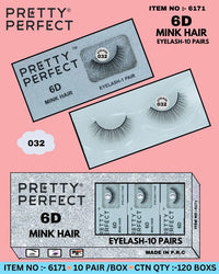 PRETTY PERFECT 6D MINK HAIR EYELASH-10 PAIRS