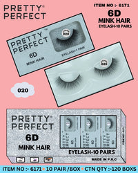 PRETTY PERFECT 6D MINK HAIR EYELASH-10 PAIRS