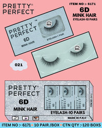 PRETTY PERFECT 6D MINK HAIR EYELASH-10 PAIRS