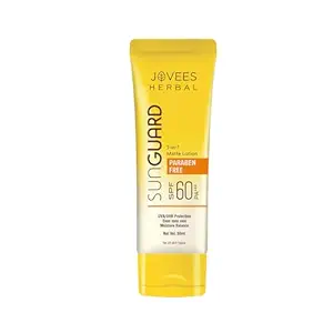 Jovees Herbal Sun Guard Sunscreen Lotion SPF 60 Pa+++ Broad Spectrum For All Skin | 3 In 1 Matte Lotion UVA/UVB Protection, Moisture Balance, Even Tone Skin | Sunscreen For Men/Women 100ML