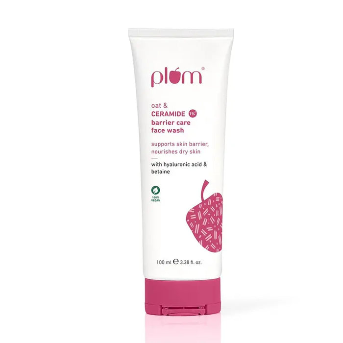 PLUM OAT & CERAMIDE 1% BARRIER CARE FACE WASH WITH HYALURINIC ACID & BETAINE 100ML