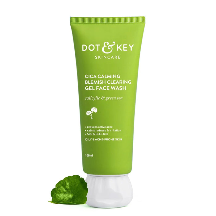 DOT & KEY CICA CALMING BLEMISH CLEARING GEL FACE WASH SALICYLIC & GREEN TEA 100ML
