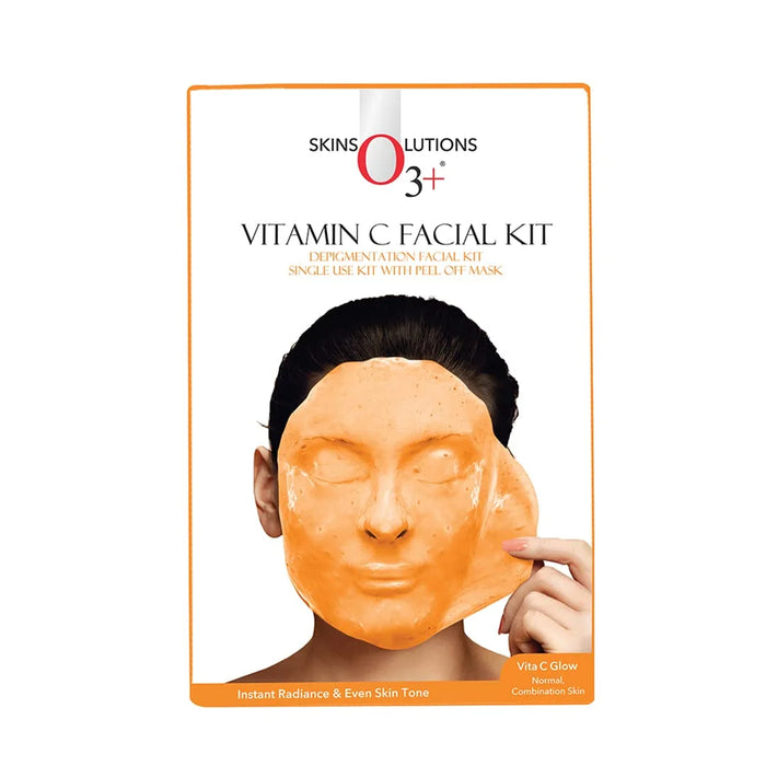O3+ SKINS KUTIONS VITAMIN C FACIAL KIT SINGLE USE KIT WITH PEEL OFF MASK
