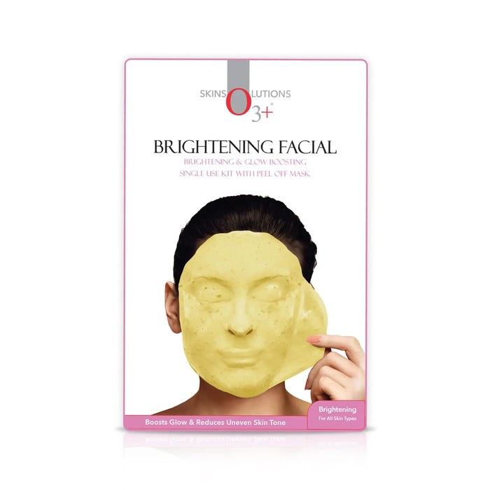 O3+ SKINS LUTIONS BRIGHTENING FACIAL GLOW BOOSTING SINGLE USE KIT WITH PEEL OFF MASK