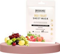 DR.RASHEL Mix Fruit Face Sheet Mask With Serum For Women and Men | All Skin Types | Soft and Healthy Skin | Deep Cleansing & Oil Control | Repairing & Nourishment | Soothing And Hydrating | Paraben Free