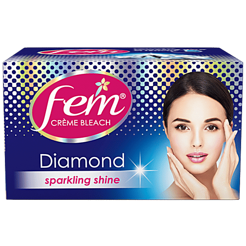 Fem Diamond Sparkling Shine Crème Bleach - For All Skin Types, No Added Ammonia 18G