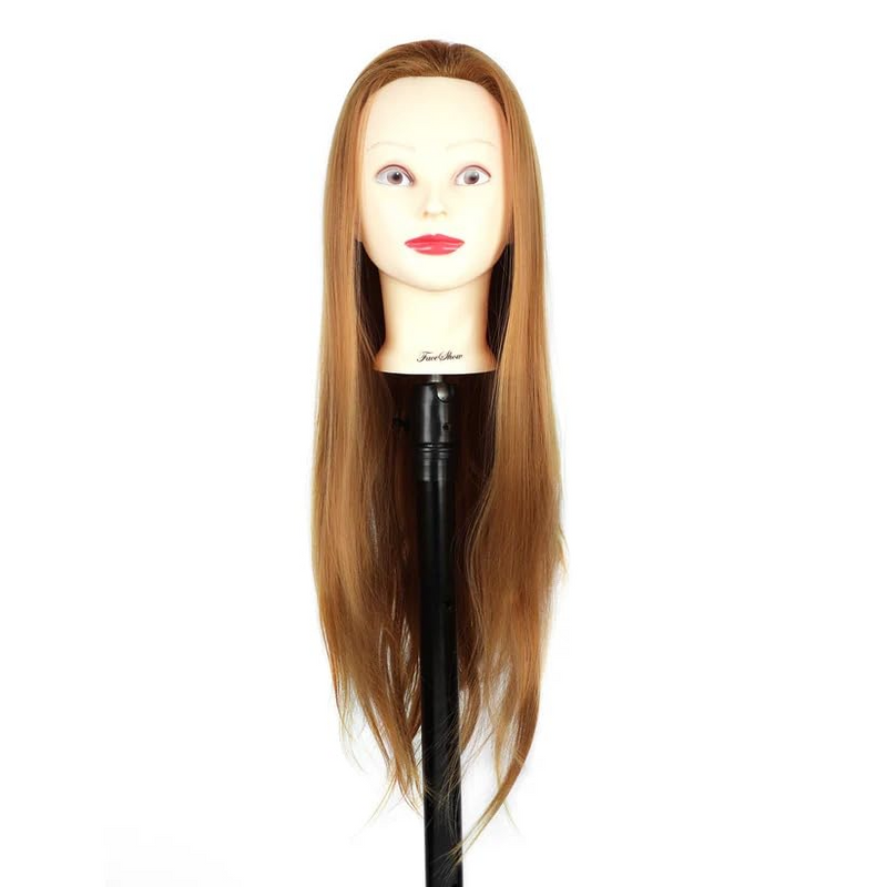 Hair Styling Mannequin Hair Dummy (Synthetic Hair, Premium (Brown) 32 inches