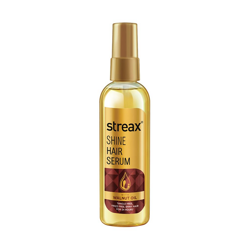 Streax Hair Serum , Hair serum for Dry & Frizzy Hair, for Women & Men, for Curly Hair, Wavy Hair, Straight Hair, Silk & Shine Vitalised with Walnut Oil 90ML