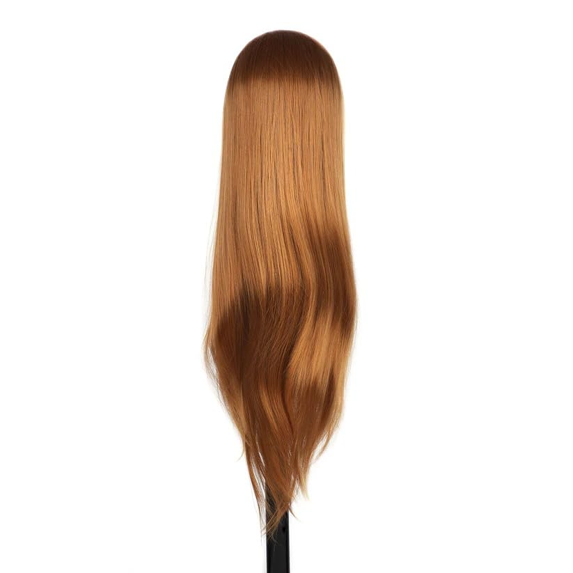 Hair Styling Mannequin Hair Dummy (Synthetic Hair, Premium (Brown) 32 inches