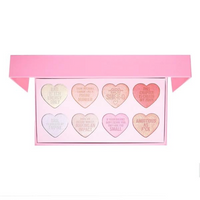 Beautyenzo Everyday Mood CEO Highlighter Palette | 8 Pink & Peach Shimmer Shades | Luminous Face & Body Glow Kit | Buildable, Weightless Formula with Empowering Heart-Shaped Pans | Cruelty-Free Makeup