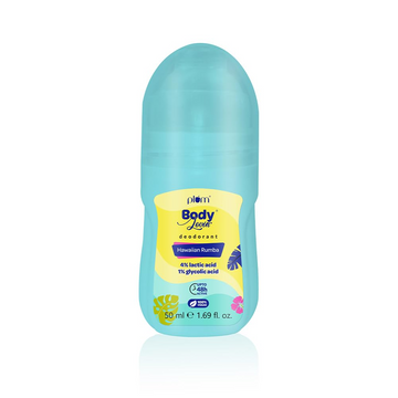 Plum Women's Bodylovin' Hawaiian Rumba Deodorant Roll On | 4% Lactic Acid & 1% Glycolic Acid | Controls Odor & Fades Underarm Darkness | 48 Hr Freshness | Fresh Beachy Fragrance|Aluminium-Free(50 Ml)