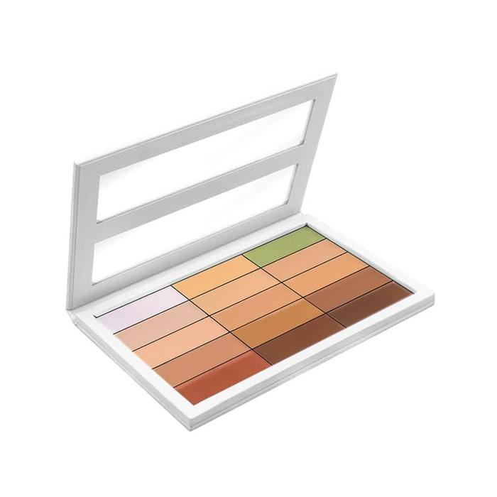 SHOPAAREL Contains 15 Shades Of Shimmering Hd Cream Full Coverage Concealer Palette Corrector With Brush Professional For Face Makeup For Women For Girls For Wedding For Functions|For All Skin Types
