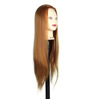 Hair Styling Mannequin Hair Dummy (Synthetic Hair, Premium (Brown) 32 inches