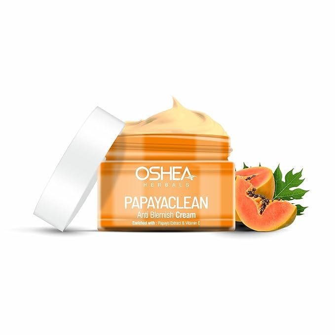 OSHEA Herbals Papayaclean Anti Blemish Face Cream for Women & Men | Hydrating & Brightens Skin Tone | Reduces Dark Spots & Blemishes | Enriched with Papaya Extracts & Vitamin E | All Skin Types - 50g (OSH) SH-7711