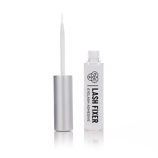 PAC Lash Fixer (Eyelash Adhesive) Transparent | Waterproof & Quick-dry Invisible Eye Lash Glue Works with Synthetic & natural fiber Lashes | Non-Toxic & Non-allergic for All Skin Types