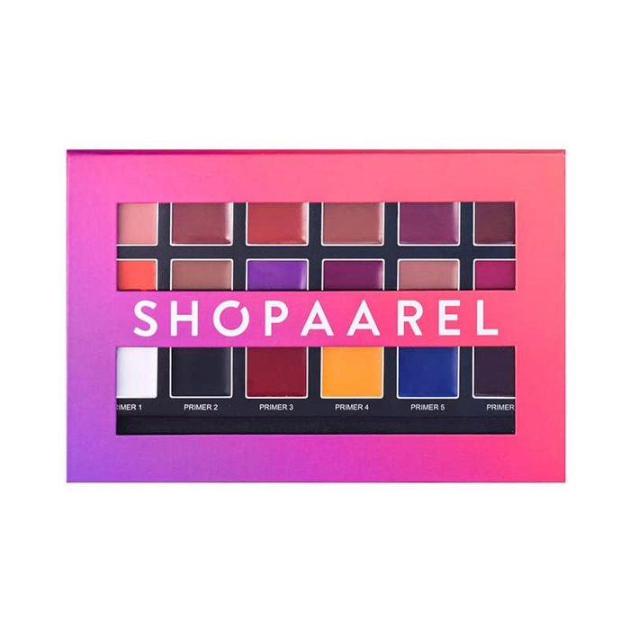 SHOPAAREL Shiny Makeup Palette With Stainless Steel Round Shape Spatula (Multi-Color)