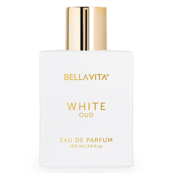BELLAVITA White Oud Long Lasting Unisex Perfume | Perfume for Man and Woman | Eau De Parfum 100ml | Orange, Patchouli, Musk | Oud, Citrus & Spicy Premium Fragrance
