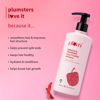 Plum Hibiscus & Ceramides Long & Healthy Shampoo | Hydrates & Conditions Hair, Prevents Split Ends |Contains Hibiscus Extracts, Ceramides |100% Vegan | 250ml