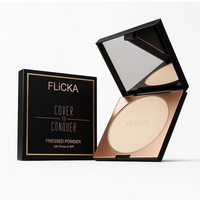 FLiCKA Cover To Conquer Compact Powder For Velvet Matte Finish, Long-Lasting, Smooth Finish| Absorbs Oil, Waterproof Formula, Prevents Creasing