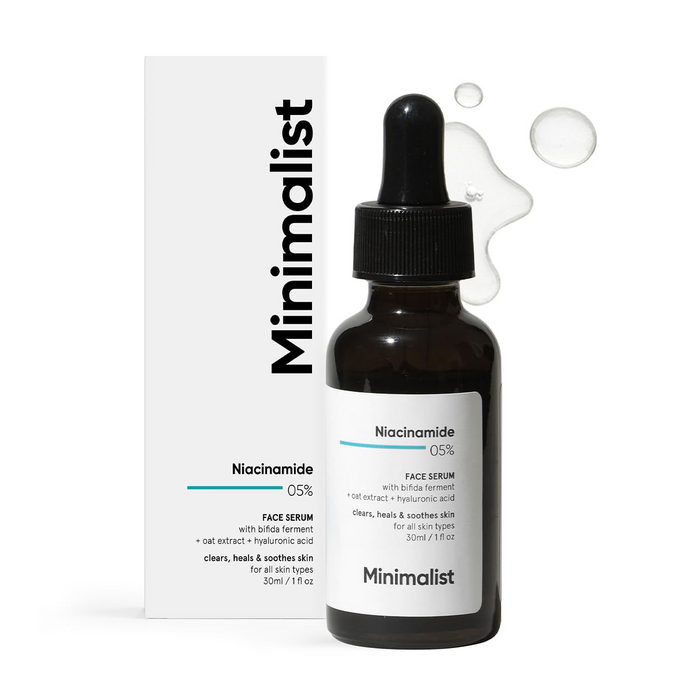 Minimalist Niacinamide 5% Serum with Hyaluronic Acid – Reduces Dark Spots, Controls Oil, Minimizes Pores, Strengthens Skin Barrier, Hydrating Daily Vitamin B3 Serum for All Skin Types (30 ml)