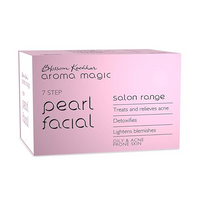 Aroma Magic 7 step Pearl Facial Kit Salon Range | Anti-Acne, Detox & Lighten blemishes | Pearl Bhasma, Seaweed Extracts | Oily & Acne Prone Skin | 5 Single Use Kit Set | Pack of 1