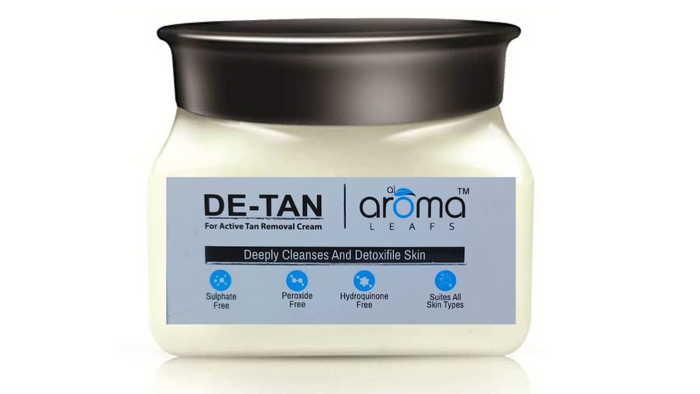 Aroma Leafs De - Tan Cream for Active Tan Removal Cream | Enriched with Natural Ingredients kojic milk and honey | Deeply Cleanses & Detoxifile skin | 500 gm