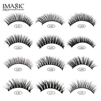 COSLUXE IMAGIC PROfessional Synthetic Fibers False Eyelashes, Natural & soft 100% Handmade 3D Eyelashes Pack 10 Pairs