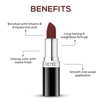 RENEE STUNNER MATTE LIPSTICK RICH COLOR PAY OFF ENRICHED WITH VITAMIN E