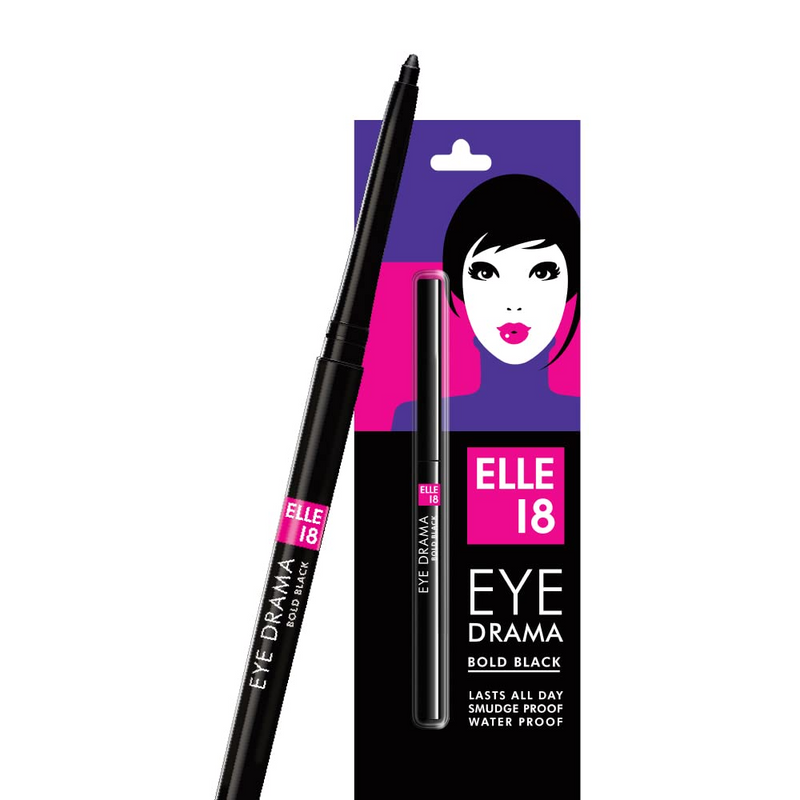 ELLE 18 EYE DRAMA BOLD BLACK SMUDGE PROOF WATER PROOF
