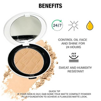 SHOPAAREL TRUE MATTE COMPACT POWDER  HOUR LONG WEAR OIL CONTROL
