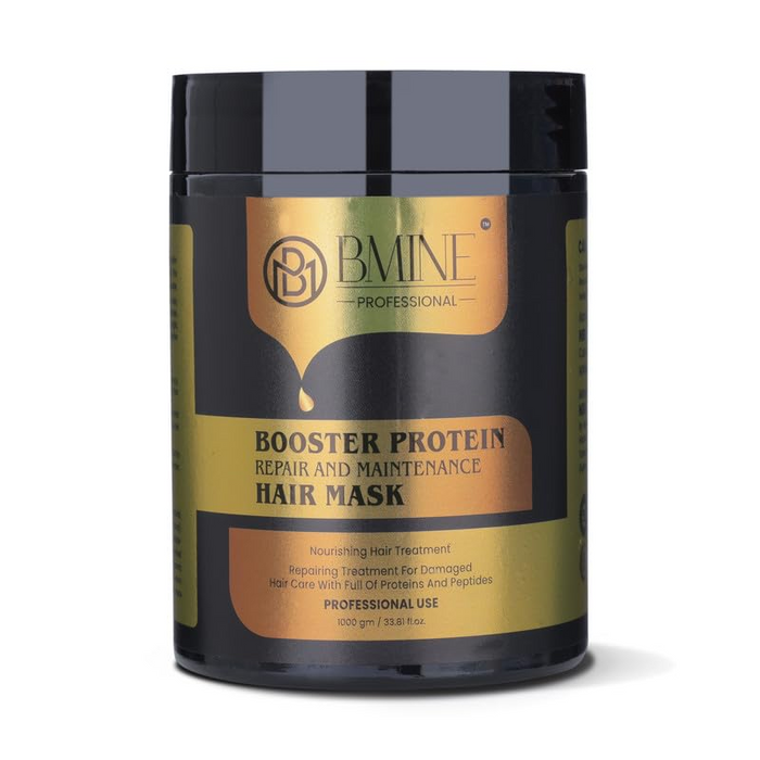 BMINE Booster Protein Hair Mask For Nourishing Hair | Restores Dry & Damaged Hair | For all hair types | Hair Mask for Men & Women 1000 ML
