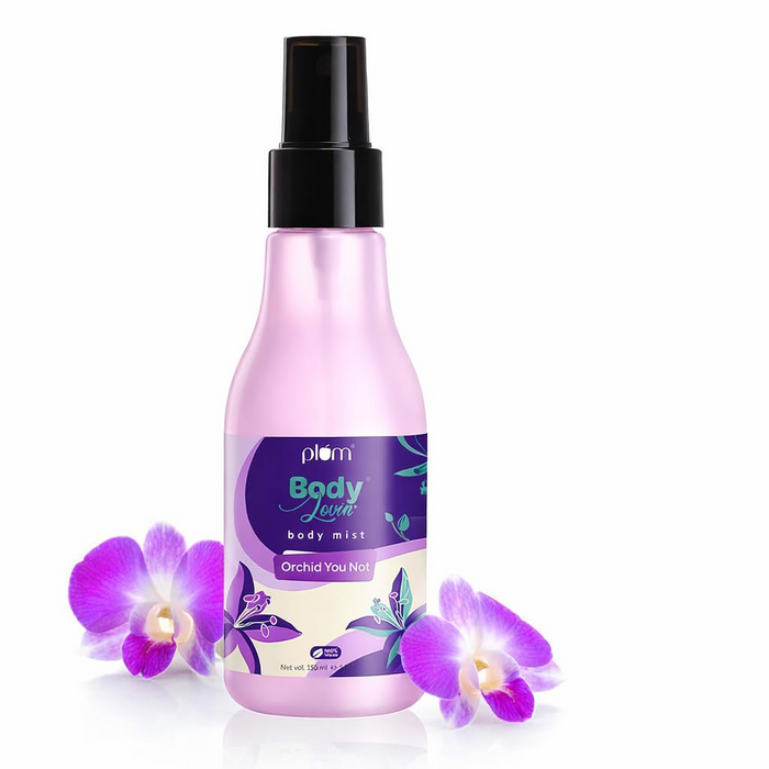 Plum BodyLovin' Orchid-You-Not Body Mist | Long Lasting Fresh Floral Fragrance For Women With Red Apple, Freesia & Musk | High On Fun | Travel-Friendly Perfume Body Spray 150 ml