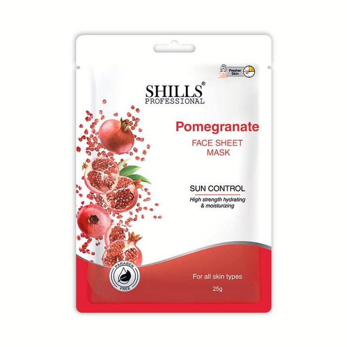 SHILLS PROFESSIONAL POMEGRANATE FACE SHEET MASK SUN CONTROL