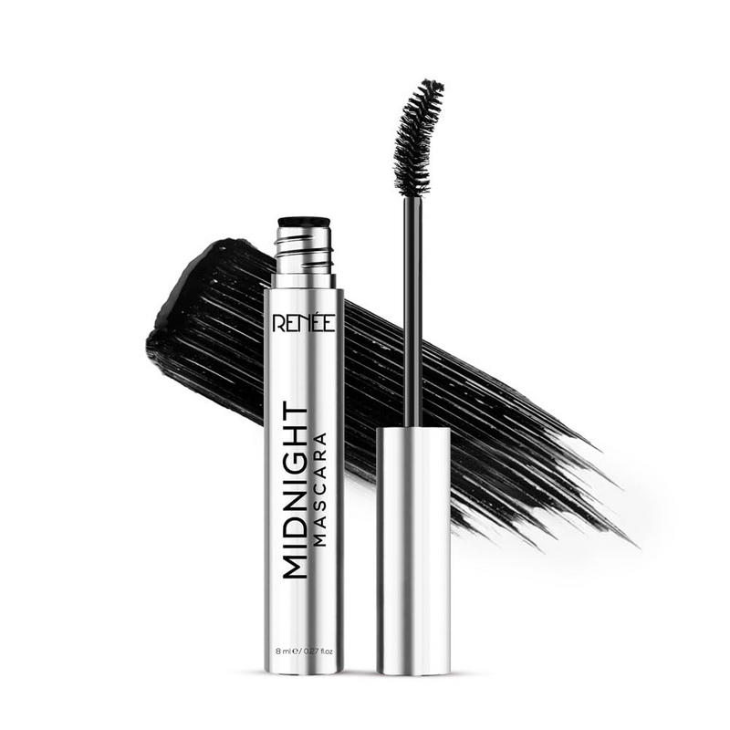 RENEE MIDNIGHT MASCARA WITH UNIQUE 360-DEGREE WAND- DARKEST BLACK