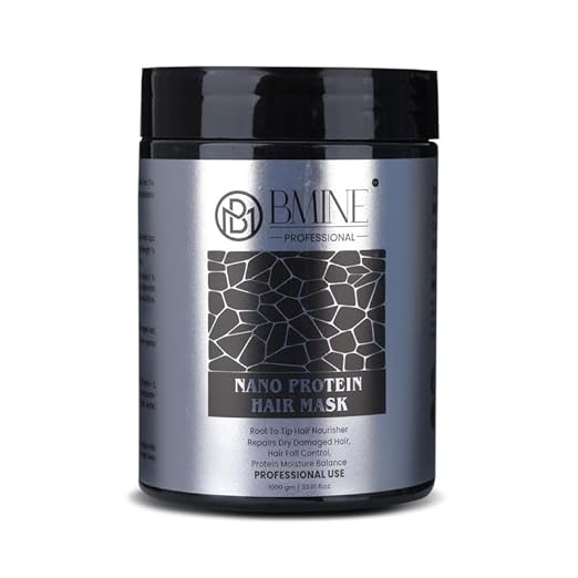 BMINE Nano Protein Hair Mask For Root to Tip Hair Nourishment | Restores Dry & Damaged Hair | For all hair types | Hair Mask for Men & Women 1000 ML