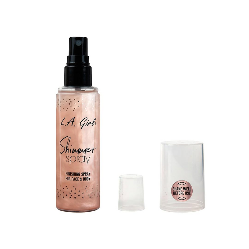 L.A Girl Shimmer Spray – 80 ml Rose Gold | Shimmer Setting Spray with Illuminating Glow for Face & Body, Lightweight, with radiant glow and dewy finsih