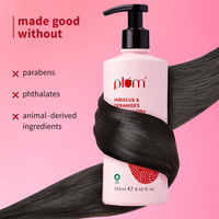 Plum Hibiscus & Ceramides Long & Healthy Shampoo | Hydrates & Conditions Hair, Prevents Split Ends |Contains Hibiscus Extracts, Ceramides |100% Vegan | 250ml