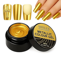 SHILLS PROFESSIONAL Metallic Nail Colour Gel Polish | Chrome UV/LED Gel | Long-Lasting Nail Art Paint 5ml
