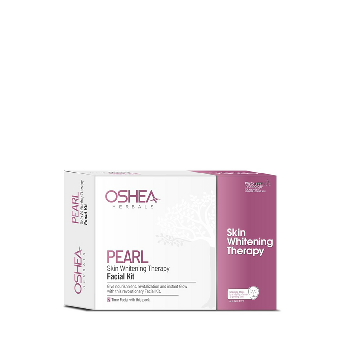 Oshea Herbals Pearl Skin Whitening Therapy Facial Kit for All Skin Types | Nourishes & Revitalizes with Instant Glow 64g