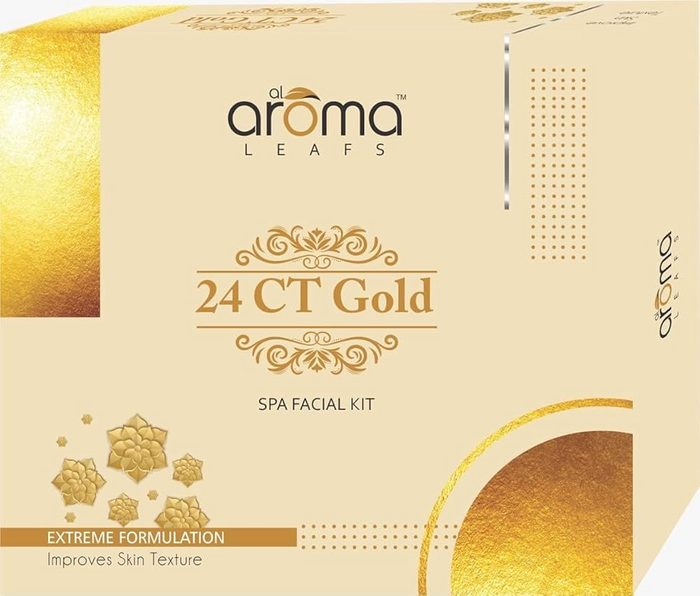 Aroma Leafs 24CT Gold Spa Facial White Beauty Cream Kit Extreme Formulation Improves Skin Texture And Glow For Women & Men - (290GM)