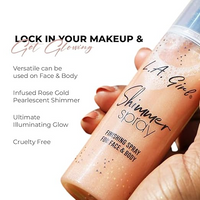 L.A Girl Shimmer Spray – 80 ml Rose Gold | Shimmer Setting Spray with Illuminating Glow for Face & Body, Lightweight, with radiant glow and dewy finsih