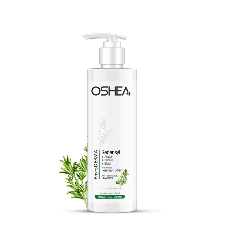 Oshea PhytoDERMA Redensyl, Anagain, Baicapil, Rootbiotec HO | Biotin Anti Hairfall Shampoo | Infused with Rosemary Extract | For Revitalizing, Volumizing & Hair Density- Perfect All Hair Types | 250ml